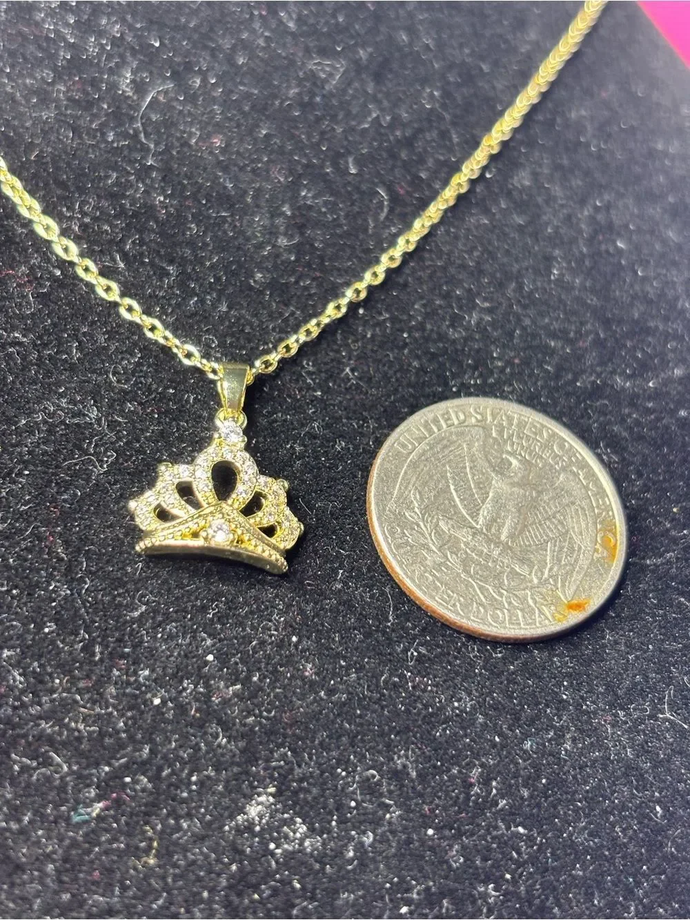 New Gold Crown Pendant Cubic Zirconia Necklace - Women Jewelry
